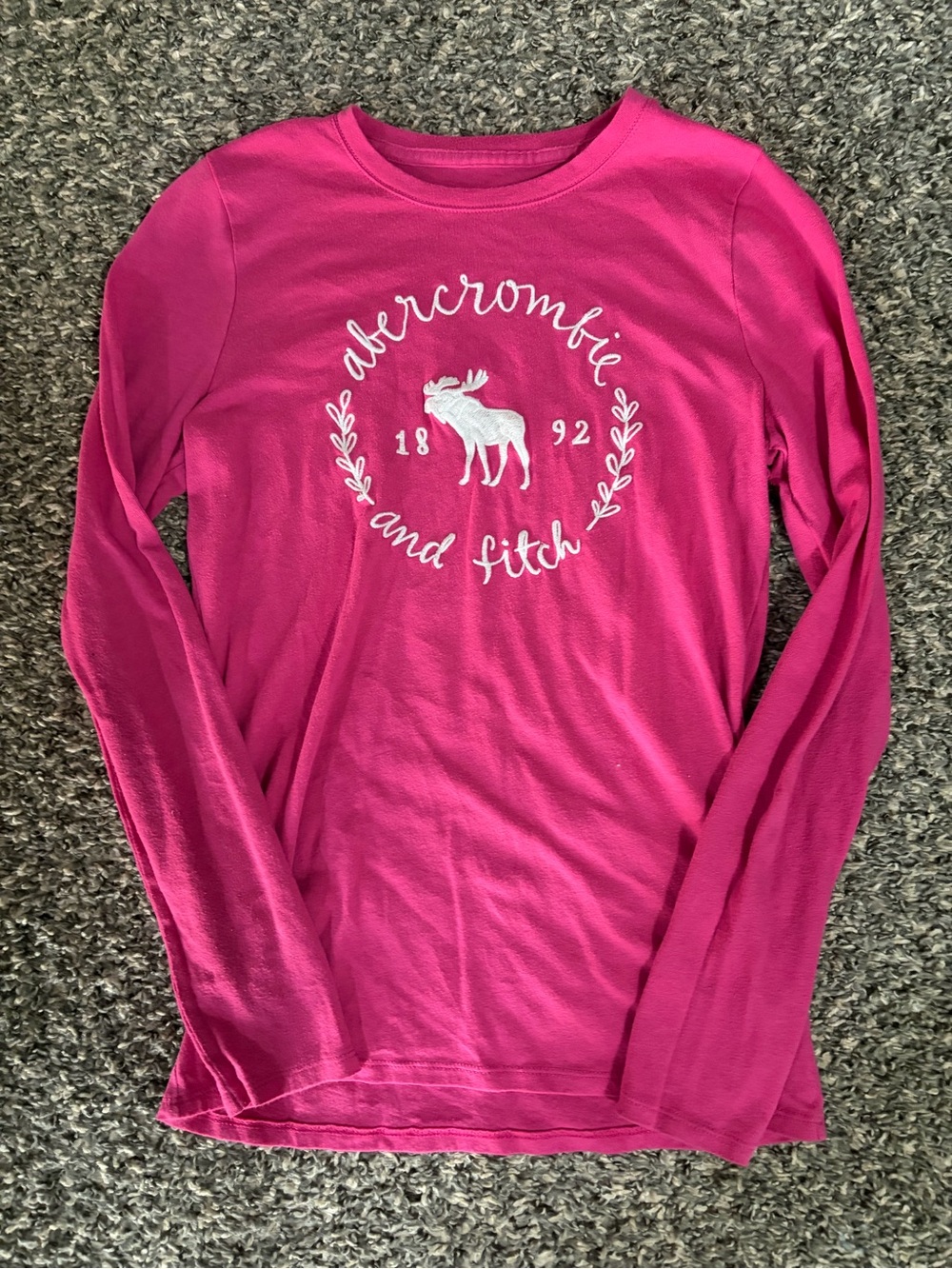 Abercrombie & Fitch Hot Pink Long-Sleeve Logo Tee